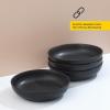 imageJoyJolt Mesa 40oz Stoneware Serving Bowls Pasta Bowls Set of 4 Large Salad Pho Soup Bowls for Kitchen Dishwasher and Microwave Safe Plate Bowls Aesthetic Kitchen Essentials  Matte White LinenBlack
