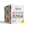 imageJoyJolt Disney Stitch Island Vibes Glass Tumblers with Lids and Straws 16oz Glass Cups with Lids and Straws Can Shaped Drinking Glasses Set of 4 Stitch Stuff Disney Gifts for Adults