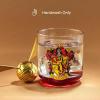 imageJoyJolt Harry Potter House Pride Short Drinking Glasses 10oz Glass Tumblers Kitchen Drinking Glasses Set of 4 Hogwarts Cup Harry Potter Gifts for Adults