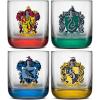 imageJoyJolt Harry Potter House Pride Short Drinking Glasses 10oz Glass Tumblers Kitchen Drinking Glasses Set of 4 Hogwarts Cup Harry Potter Gifts for Adults