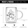 imageJoyJolt Aroma Disney Mickey and Pluto 135oz Glass Cups Set 2 Insulated Double Wall Glass Coffee Cups Insulated Coffee Cup Set Unique Coffee Mugs Large Espresso Cups Disney Cups and Disney Mugs