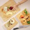 imageJoyJolt Bamboo Cutting Board Set Wooden Cutting Boards for Kitchen Large and Small Wooden Cutting Board Set Serving Cheese Board Bread Board or Chopping Board Set Non Slip Wood Cutting Board Set