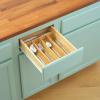 imageJoyJolt Bamboo Drawer Organizer for Kitchen Utensils Drawer Divider for Large Cutlery and Silverware Flatware Holder Tray 5Compartment Silverware Organizer Garage Kitchen ampamp Junk Drawer OrganizerBambooBlack