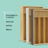 imageJoyJolt Bamboo Drawer Organizer for Kitchen Utensils Drawer Divider for Large Cutlery and Silverware Flatware Holder Tray 5Compartment Silverware Organizer Garage Kitchen ampamp Junk Drawer OrganizerBambooBlack