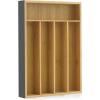 imageJoyJolt Bamboo Drawer Organizer for Kitchen Utensils Drawer Divider for Large Cutlery and Silverware Flatware Holder Tray 5Compartment Silverware Organizer Garage Kitchen ampamp Junk Drawer OrganizerBambooBlack