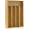 imageJoyJolt Bamboo Drawer Organizer for Kitchen Utensils Drawer Divider for Large Cutlery and Silverware Flatware Holder Tray 5Compartment Silverware Organizer Garage Kitchen ampamp Junk Drawer OrganizerBambooBamboo