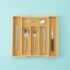 imageJoyJolt Bamboo Expandable Drawer Organizer for Kitchen Utensils Adjustable Cutlery Tray Bamboo Drawer Dividers Organizer for Silverware Flatware Knives in Kitchen Bedroom 46 SlotsBambooBamboo