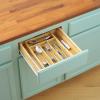 imageJoyJolt Bamboo Expandable Drawer Organizer for Kitchen Utensils Adjustable Cutlery Tray Bamboo Drawer Dividers Organizer for Silverware Flatware Knives in Kitchen Bedroom 46 SlotsBambooBamboo