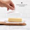 imageJoyJolt Clear Glass Butter Dish with Lid  Fancy Butter Stick Holder Wide Butter Dish for 4oz Sticks VintageStyle Covered Tray for Cute Farmhouse Butter Container Aesthetic