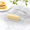 imageJoyJolt Clear Glass Butter Dish with Lid  Fancy Butter Stick Holder Wide Butter Dish for 4oz Sticks VintageStyle Covered Tray for Cute Farmhouse Butter Container Aesthetic
