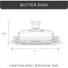 imageJoyJolt Clear Glass Butter Dish with Lid  Fancy Butter Stick Holder Wide Butter Dish for 4oz Sticks VintageStyle Covered Tray for Cute Farmhouse Butter Container Aesthetic