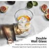 imageJoyJolt Cosmo Double Wall Whiskey Glasses  Set of 2 Double Wall Tumbler Ideal for Old Fashioned or Sweet Manhattan Cocktails Eminent Brandy Glass for Party  10 oz Scotch Whiskey Glasses