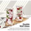 imageJoyJolt Cosmo Insulated Highball Glasses  Set of 2 Insulated Glass Tumbler for Cocktails Lemonade Ice Tea  Charming No Condensation Glasses  295 ml  10 oz Modern Glassware