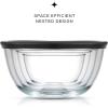 imageJoyJolt Kitchen Large Mixing Bowl Set  8pc Glass with Lids Set  Neat Nesting Batter Bowl  Cooking Bowls  Storage Bowls with Lids and Big Salad Bowl with BPAFree LidsBlack