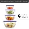imageJoyJolt Kitchen Large Mixing Bowl Set  8pc Glass with Lids Set  Neat Nesting Batter Bowl  Cooking Bowls  Storage Bowls with Lids and Big Salad Bowl with BPAFree LidsVery Peri
