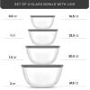 imageJoyJolt Kitchen Large Mixing Bowl Set  8pc Glass with Lids Set  Neat Nesting Batter Bowl  Cooking Bowls  Storage Bowls with Lids and Big Salad Bowl with BPAFree LidsGray