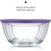 imageJoyJolt Kitchen Large Mixing Bowl Set  8pc Glass with Lids Set  Neat Nesting Batter Bowl  Cooking Bowls  Storage Bowls with Lids and Big Salad Bowl with BPAFree LidsVery Peri