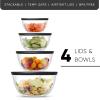 imageJoyJolt Kitchen Large Mixing Bowl Set  8pc Glass with Lids Set  Neat Nesting Batter Bowl  Cooking Bowls  Storage Bowls with Lids and Big Salad Bowl with BPAFree LidsBlack