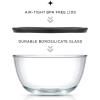 imageJoyJolt Kitchen Large Mixing Bowl Set  8pc Glass with Lids Set  Neat Nesting Batter Bowl  Cooking Bowls  Storage Bowls with Lids and Big Salad Bowl with BPAFree LidsBlack