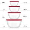 imageJoyJolt Kitchen Large Mixing Bowl Set  8pc Glass with Lids Set  Neat Nesting Batter Bowl  Cooking Bowls  Storage Bowls with Lids and Big Salad Bowl with BPAFree LidsRed