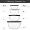 imageJoyJolt Kitchen Large Mixing Bowl Set  8pc Glass with Lids Set  Neat Nesting Batter Bowl  Cooking Bowls  Storage Bowls with Lids and Big Salad Bowl with BPAFree LidsBlack