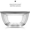 imageJoyJolt Kitchen Large Mixing Bowl Set  8pc Glass with Lids Set  Neat Nesting Batter Bowl  Cooking Bowls  Storage Bowls with Lids and Big Salad Bowl with BPAFree LidsGray