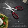 imageJoyJolt Kitchen Shears Heavy Duty Scissors TWO With Scissor Sheaths All Purpose Utility Scissors Herb Scissors Vegetable Scissors Meat Scissors Chicken Shears Stainless Steel Dishwasher SafeBlackBlack  RedBlack