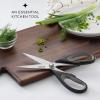 imageJoyJolt Kitchen Shears Heavy Duty Scissors TWO With Scissor Sheaths All Purpose Utility Scissors Herb Scissors Vegetable Scissors Meat Scissors Chicken Shears Stainless Steel Dishwasher SafeBlackBlack  RedBlack