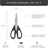 imageJoyJolt Kitchen Shears Heavy Duty Scissors TWO With Scissor Sheaths All Purpose Utility Scissors Herb Scissors Vegetable Scissors Meat Scissors Chicken Shears Stainless Steel Dishwasher SafeOrangeBlack  PurpleBlack