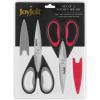 imageJoyJolt Kitchen Shears Heavy Duty Scissors TWO With Scissor Sheaths All Purpose Utility Scissors Herb Scissors Vegetable Scissors Meat Scissors Chicken Shears Stainless Steel Dishwasher SafeBlackBlack  RedBlack