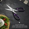 imageJoyJolt Kitchen Shears Heavy Duty Scissors TWO With Scissor Sheaths All Purpose Utility Scissors Herb Scissors Vegetable Scissors Meat Scissors Chicken Shears Stainless Steel Dishwasher SafeOrangeBlack  PurpleBlack