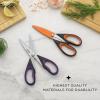 imageJoyJolt Kitchen Shears Heavy Duty Scissors TWO With Scissor Sheaths All Purpose Utility Scissors Herb Scissors Vegetable Scissors Meat Scissors Chicken Shears Stainless Steel Dishwasher SafeOrangeBlack  PurpleBlack