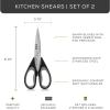 imageJoyJolt Kitchen Shears Heavy Duty Scissors TWO With Scissor Sheaths All Purpose Utility Scissors Herb Scissors Vegetable Scissors Meat Scissors Chicken Shears Stainless Steel Dishwasher SafeBlackBlack  RedBlack