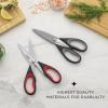 imageJoyJolt Kitchen Shears Heavy Duty Scissors TWO With Scissor Sheaths All Purpose Utility Scissors Herb Scissors Vegetable Scissors Meat Scissors Chicken Shears Stainless Steel Dishwasher SafeBlackBlack  RedBlack