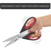 imageJoyJolt Kitchen Shears Heavy Duty Scissors TWO With Scissor Sheaths All Purpose Utility Scissors Herb Scissors Vegetable Scissors Meat Scissors Chicken Shears Stainless Steel Dishwasher SafeBlackBlack  RedBlack