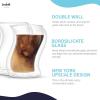 imageJoyJolt Pivot Double Insulated Cocktail Glasses  Set of 2 Unique 8 oz Double Wall Tumbler  Engaging Optical Effect Double Wall Glass  Suitable for Tea Cappuccino Coffee or Iced Beverages