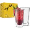 imageJoyJolt Spike Double Wall Glasses Cocktail Beer Drinkware Glass Set of 2  double walled glass 135 Ounces