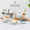 imageJoyJolt Stainless Steel Mixing Bowl Set of 6 Mixing Bowls Black 5qt Large Mixing Bowl to 05qt Small Metal Bowl Kitchen Cooking and Storage Nesting Bowls Dough Batter and Baking BowlsStainless Steel