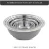 imageJoyJolt Stainless Steel Mixing Bowl Set of 6 Mixing Bowls Black 5qt Large Mixing Bowl to 05qt Small Metal Bowl Kitchen Cooking and Storage Nesting Bowls Dough Batter and Baking BowlsGray