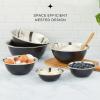 imageJoyJolt Stainless Steel Mixing Bowl Set of 6 Mixing Bowls Black 5qt Large Mixing Bowl to 05qt Small Metal Bowl Kitchen Cooking and Storage Nesting Bowls Dough Batter and Baking BowlsBlack