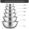 imageJoyJolt Stainless Steel Mixing Bowl Set of 6 Mixing Bowls Black 5qt Large Mixing Bowl to 05qt Small Metal Bowl Kitchen Cooking and Storage Nesting Bowls Dough Batter and Baking BowlsStainless Steel