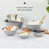 imageJoyJolt Stainless Steel Mixing Bowl Set of 6 Mixing Bowls Black 5qt Large Mixing Bowl to 05qt Small Metal Bowl Kitchen Cooking and Storage Nesting Bowls Dough Batter and Baking BowlsGray