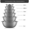 imageJoyJolt Stainless Steel Mixing Bowl Set of 6 Mixing Bowls Black 5qt Large Mixing Bowl to 05qt Small Metal Bowl Kitchen Cooking and Storage Nesting Bowls Dough Batter and Baking BowlsGray