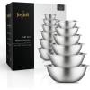 imageJoyJolt Stainless Steel Mixing Bowl Set of 6 Mixing Bowls Black 5qt Large Mixing Bowl to 05qt Small Metal Bowl Kitchen Cooking and Storage Nesting Bowls Dough Batter and Baking BowlsStainless Steel