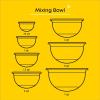 imageJoyJolt Stainless Steel Mixing Bowls with Airtight Lids 7 Piece Nesting Bowls Set for Kitchen with Measurement Marks NonSlip Bottoms Cooking Baking Prepping Storage 754315175QT Black