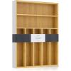 imageJoyJolt Bamboo Drawer Organizer 7Compartment Silverware Organizer Cutlery and Utensil Organizer Drawer Organizers for Garage Kitchen and Bathroom Organizer Drawers for Kitchen UtensilsBambooWhite