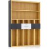 imageJoyJolt Bamboo Drawer Organizer 7Compartment Silverware Organizer Cutlery and Utensil Organizer Drawer Organizers for Garage Kitchen and Bathroom Organizer Drawers for Kitchen UtensilsBambooBlack