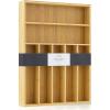 imageJoyJolt Bamboo Drawer Organizer 7Compartment Silverware Organizer Cutlery and Utensil Organizer Drawer Organizers for Garage Kitchen and Bathroom Organizer Drawers for Kitchen UtensilsBambooBamboo