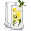 imageJoyJolt Cosmo Insulated Highball Glasses  Set of 2 Insulated Glass Tumbler for Cocktails Lemonade Ice Tea  Charming No Condensation Glasses  295 ml  10 oz Modern Glassware