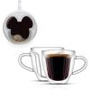 imageJoyJolt Disney Mickey Mouse 3D Espresso Cups 54oz Glass Set of 2  Insulated Double Wall Design Unique Coffee Mugs54 Oz